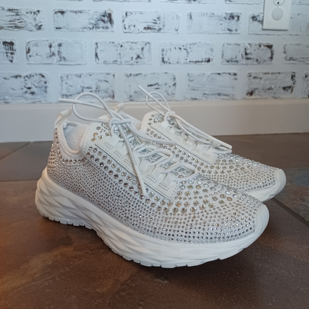 Steve Madden White Crystal Sneakers Brand New - Picture 4 of 16